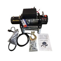 Treuil électrique portable homologué CE pour accessoires 4x4, 9500 lb, mini treuil de véhicule 24V/12V avec câble en acier et télécommande