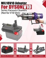 Adaptateur pour aspirateur Dyson V10, convertisseur d'adaptateur pour aspirateur Milwaukee 18V, pour aspirateur Dyson Cyclone V10/SV12