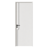 Porte intérieure en MDF mélaminé blanc, design simple sans peinture, porte de chambre à coucher encastrée, taille personnalisée pour hôtel et appartement
