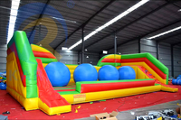Jeu de sport interactif commercial parcours d'obstacles gonflable sauts et limites obstacle essuyer balle avec ventilateur de Chine