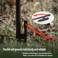Support de lampe pliable réglable en alliage d'aluminium et de fer, support de lampe portable noir, crochet, support de lampe pliable, support de lampe de camping