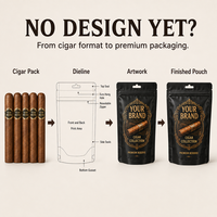 Sac d'emballage imprimé anti-odeur 3/5 cigares sac en plastique étanche à l'humidité sans odeur pochette en papier d'aluminium sac à fermeture éclair autoportant