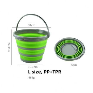 Seau pliable en silicone et plastique pour le nettoyage domestique, le camping et la pêche - Product Image 4
