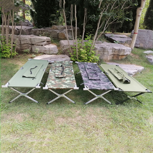 Venta al por mayor de China, camilla de cama de campo para acampar, marco de acero portátil para exteriores, cama plegable de camuflaje para acampar - Product Image 4
