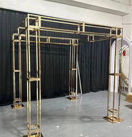 3 arches métalliques dorées de luxe pour événements et mariages, cadre de toile de fond