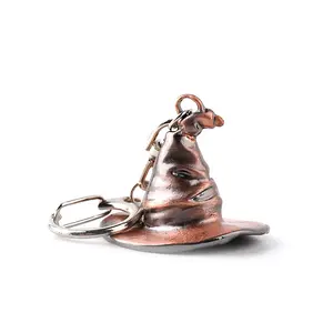 Nouveaux porte-clés de Film Antique, fournisseurs de porte-clés personnalisés en métal Harry Magic School tri pendentif porte-clés