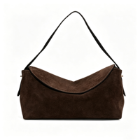 Sac bandoulière à rabat en suède, sac à l'épaule en cuir végétalien gaufré crocodile, sac à main femme mode hiver 2026