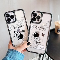 Coque de téléphone Anti-chute, joli étui d'astronaute de dessin animé en Silicone TPU souple pour iPhone 13 12 11X7 8