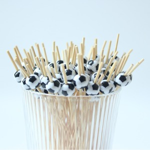 Stuzzicadenti di bambù lunghi 4.72 pollici calcio calcio picconi frutta da Cocktail <span class=keywords><strong>per</strong></span> antipasti <span class=keywords><strong>per</strong></span> le decorazioni della festa di compleanno - Product Image 1