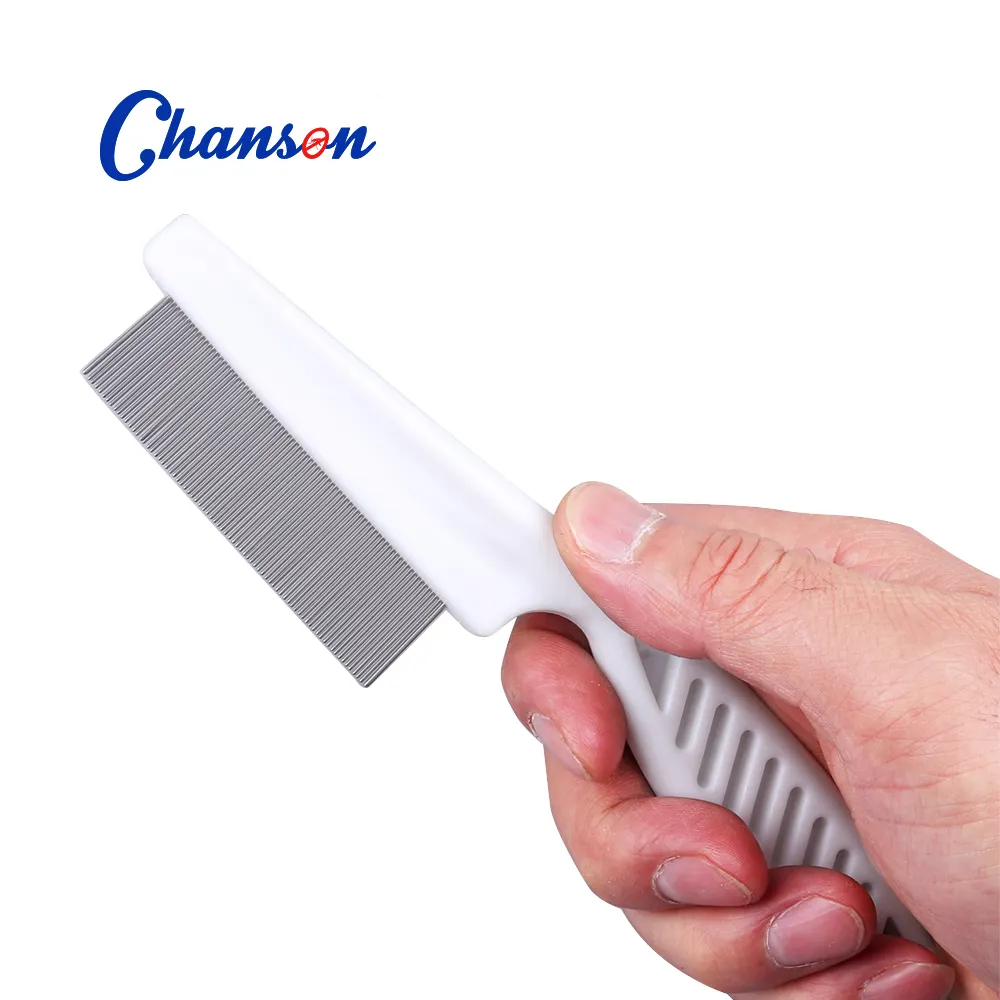 Flea comb with Stainless Steel Teeth Professional Grooming Tool for Long and Short Haired Dog