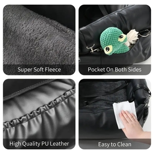 防水耐性ハーフバッグドッグハウスと取り外し可能なペットキャリアを備えたフルトトラベルドッグベッド - Product Image 6