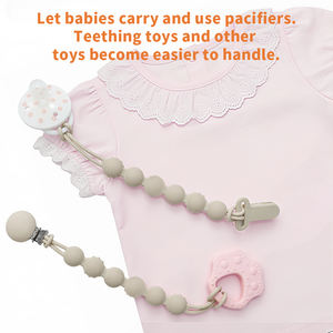 Clip de Silicona para Chupetes al por Mayor con Diseño de una Sola Pieza, Cadena de Silicona Suave y Flexible para Chupetes para Bebés Niños y Niñas - Product Image 5