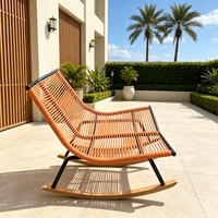 Chaise de loisirs d'extérieur de haute qualité avec structure en aluminium et corde tressée pour hôtel, balcon, villa, cour et patio