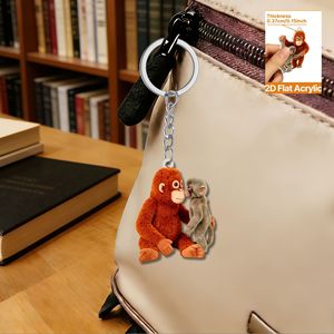 Porte-clés en acrylique « Protect Punch the Monkey », breloque de sac viral « Monkey Meme », accessoires amusants en gros sur le thème des mèmes d'<span class=keywords><strong>Internet</strong></span> - Product Image 3