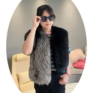 Custom Winter Fox Fur Coat Spring Sleeveless Women Short Real Fox Fur Vest Fashion Natural Real Fur Gilet