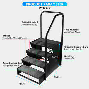 आसानी से आधुनिक डिजाइन बाथरूम होटल के लिए हैंडरेल टिकाऊ सीढ़ी सीढ़ियों के साथ आउटडोर 4-टियर सिंथेटिक लकड़ी के स्विमिंग स्पा कदम कदम - Product Image 6