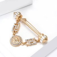 2025 à la mode Vintage haute qualité luxe alliage strass méduse tête broche pour unisexe fête cadeaux