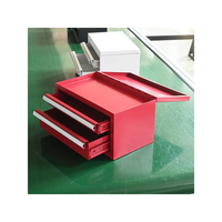 Boîte à outils mini pliable OEM/ODM en fer, multi-couleurs, 2 tiroirs, revêtement poudré, étanche, anti-poussière, support réglable, rangement de bureau
