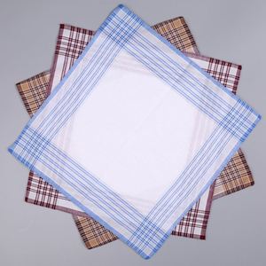 Mouchoir en coton pur à carreaux pour hommes, doux, absorbant la transpiration, carré, le meilleur cadeau - Product Image 2
