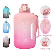 Gobelet quotidien de sport Fitness avec temps de motivation bouteille d'eau de 2,3 l gallons avec paille gym