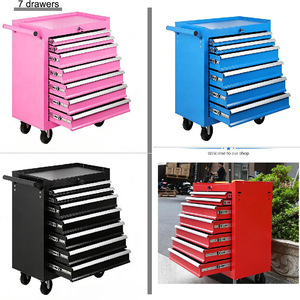 Maorong Modern Adjustable Stainless Steel 7-Drawer <b>Box</b> Roller Cabinet Storage Container Cart - Product Image 2