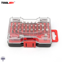 Jeu de 32 embouts de visseuse à chocs professionnels en acier S2 rouge à zone de torsion, avec tige hexagonale 1/4, et support pour embouts