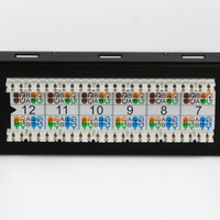 Panel de Conexiones Vacío de 1U y 19 Pulgadas, Cat6 UTP, 24 Puertos RJ45, Material Resistente, Color Negro, con Puerta Antipolvo y Columna de Plástico Extraíble