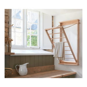 Porte-manteau mural rustique avec égouttoir pour <span class=keywords><strong>linge</strong></span>, séchoir mural pour buanderie - Product Image 1