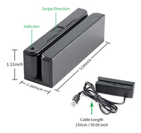 Lector de Tarjetas Magnéticas MSR100 de Fábrica con 2 Años de Garantía, Decodificador de Tarjetas Magnéticas de Alta Intensidad, Lector de Tarjetas Magnéticas de 3 Pistas para Control de Acceso