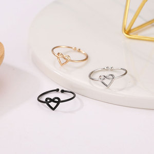 Anello Aperto a Cuore Infinito Regolabile Minimalista per Donne - Oro/Argento - Product Image 1