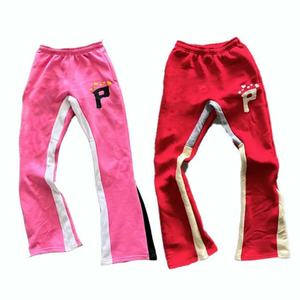 Pantalon évasé streetwear décontracté de haute qualité avec impression en relief, logo personnalisé, extensible, en molleton de coton vintage, écologique, pour homme - Product Image 6