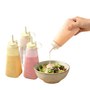 Food Grade Silicone <b>Squeeze</b> <b>Bottle</b> With Long Spout Leak Resistant Measuring Kitchen Storage For Sauce Dressing M Size - Product Image 1