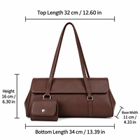 Fournisseur de sacs minimalistes pour femmes style East-West en gros, sac à bandoulière rectangulaire 2-en-1 avec mini porte-monnaie, faible MOQ 20 pour la vente au détail