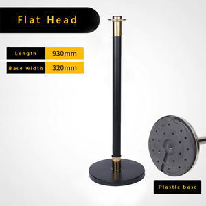 Oro nero in acciaio inox controllo della folla sbarra palo di coda Set di velluto rosso corda di portineria piatta per la folla della carreggiata dell'hotel - Product Image 3