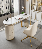 Bureau de direction moderne en marbre avec tiroir, meuble de bureau, bureau de direction en marbre, armoire de bureau à domicile