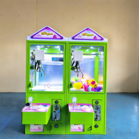Machine à griffes portable pour enfants avec éclairage LED interne, commande par joystick, griffe métallique et armoire à prix à monnayeur