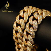 Cadena Cubana Personalizada de Moissanita, Totalmente Cubierta de Diamantes, Oro de 18K, Estilo Hip Hop Miami, Collar Curb, Joyería de Lujo Brillante, Unisex