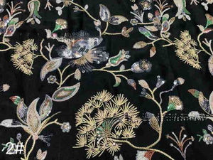 Tissu imitation acétate avec tubes perlés <span class=keywords><strong>et</strong></span> paillettes, tissu brodé pour robes de mariée, costumes de scène. - Product Image 5