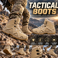 Bottes de randonnée imperméables à lacets personnalisées par le fabricant, grandes tailles, semelles épaisses, tactiques pour hommes, bottes tactiques