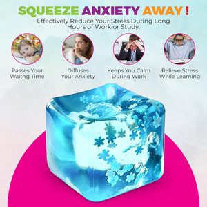 Cubo de Hielo Azul Antiestrés, Cubo Sensorial, Juguetes Blandos, Copos de Nieve, Bola de Azúcar para Apretar, para Niños y Niñas - Product Image 3
