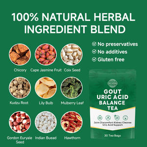 Clqq Private Label Herbal Tea Kidney Support & <span class=keywords><strong>Blood</strong></span> Uric Ácido Balance 30 PCS Teabag para Desconforto Conjunto Misturado Processado - Product Image 3