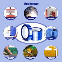 Pita Masker PET Biru Tahan Suhu Tinggi Perekat Silikon Potongan Presisi Satu Sisi untuk Elektroplating, Powder Coating, dan Pengecatan Baking