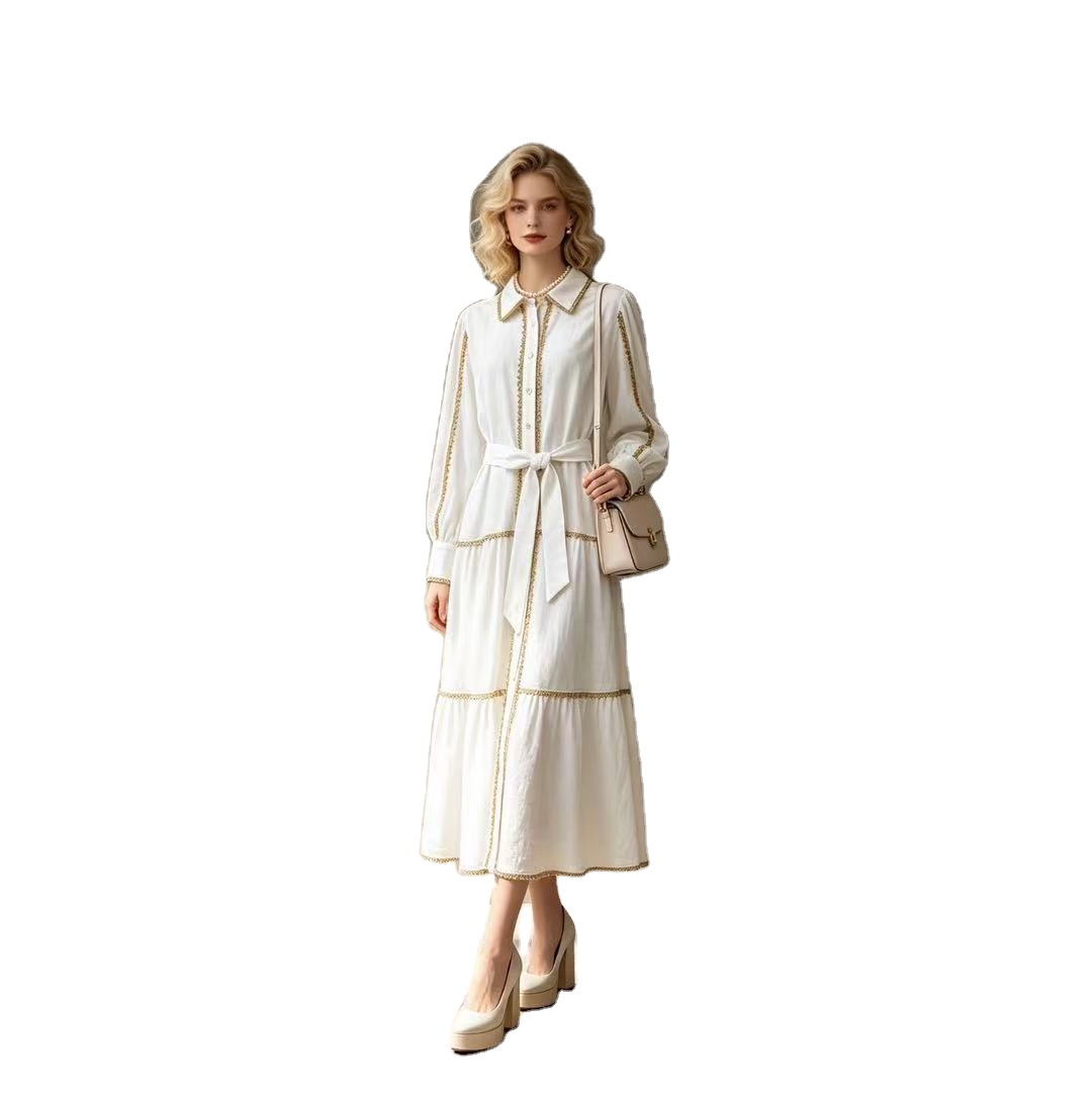 slim fit dress slacks Ivory Strapless Maxi Dress With Chain Belt main image 1