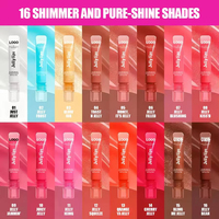 Gloss à lèvres végétalien scintillant personnalisé avec logo, vente en gros, hydratant, longue tenue, repulpant, non collant, effet gelée, beauté
