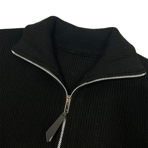 कस्टम लोगो फैशन शरद ऋतु शीतकालीन स्वेटर थोक कार्डिगन खाली काले रंग के जिप अप यूनिसेक्स जैकेट पुरुषों स्वेटर - Product Image 5