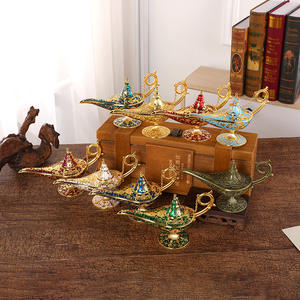 Lampe Magique d'Aladin Grande Petite Taille Rétro Alliage Européen Souhaitant Art Ornements Artisanat Décoratif <span class=keywords><strong>Russe</strong></span> - Product Image 3