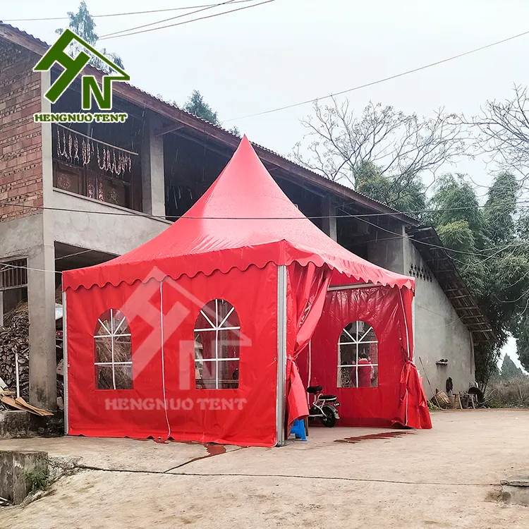 Tente de pagode colorée Prix d'usine Tente de pagode rouge jaune bleu noir blanc Maison mobile à haute pointe à vendre