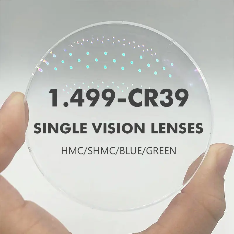 Produsen Diskon Besar Lensa Optik 1.499 Cr-39 Pandangan Tunggal UC HC HMC Lensa Kacamata Uncut