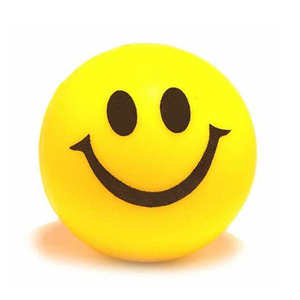 Premium 63/70mm senyum ramah lingkungan Biodegradable lembut sentuh anak-anak bermain PU Anti licin stres bola dengan Logo khusus - Product Image 5