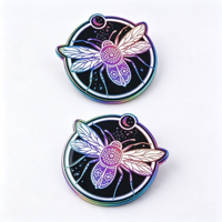 Badge en émail dur et doux, forme irrégulière, plaqué arc-en-ciel, personnalisé OEM, souvenir, broche décorative, en fer estampé moderne
